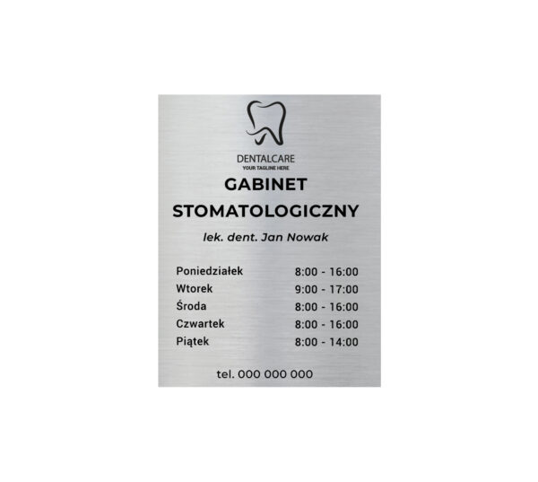 tabliczka do gabinetu dentystycznego