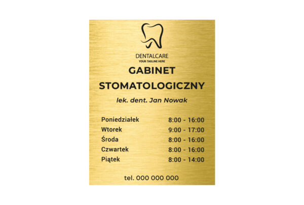 Tabliczka do gabinetu dentystycznego 2 Tabliczka do gabinetu dentystycznego 2