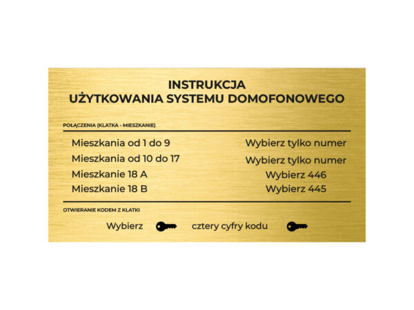 Tabliczka z instrukcją 2 Tabliczka z instrukcją 2