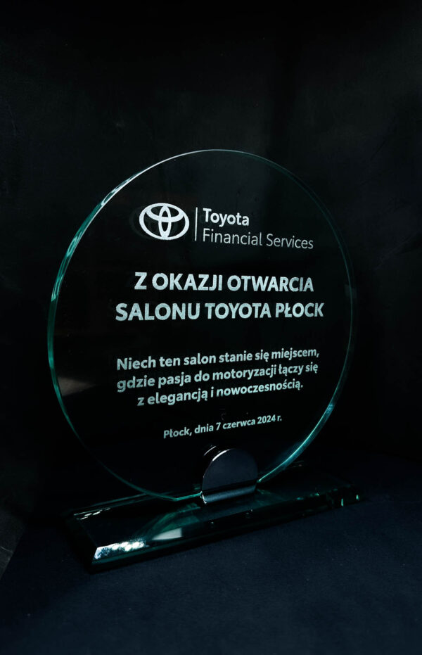 Szklana Statuetka Koło z grawerem Szklana Statuetka Koło z grawerem