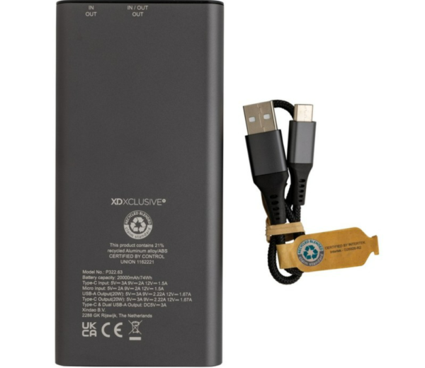 Power bank 20000 mAh Terra z grawerem Power bank 20000 mAh Terra z grawerem