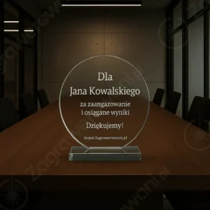 Okrągła statuetka szklana z etui 80021