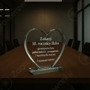 Statuetka szklana serce z etui G031