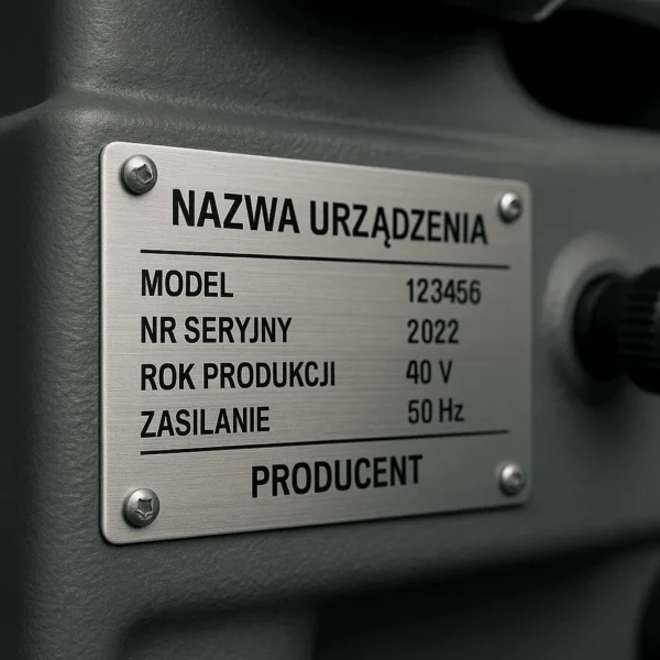 Tabliczka na maszyny