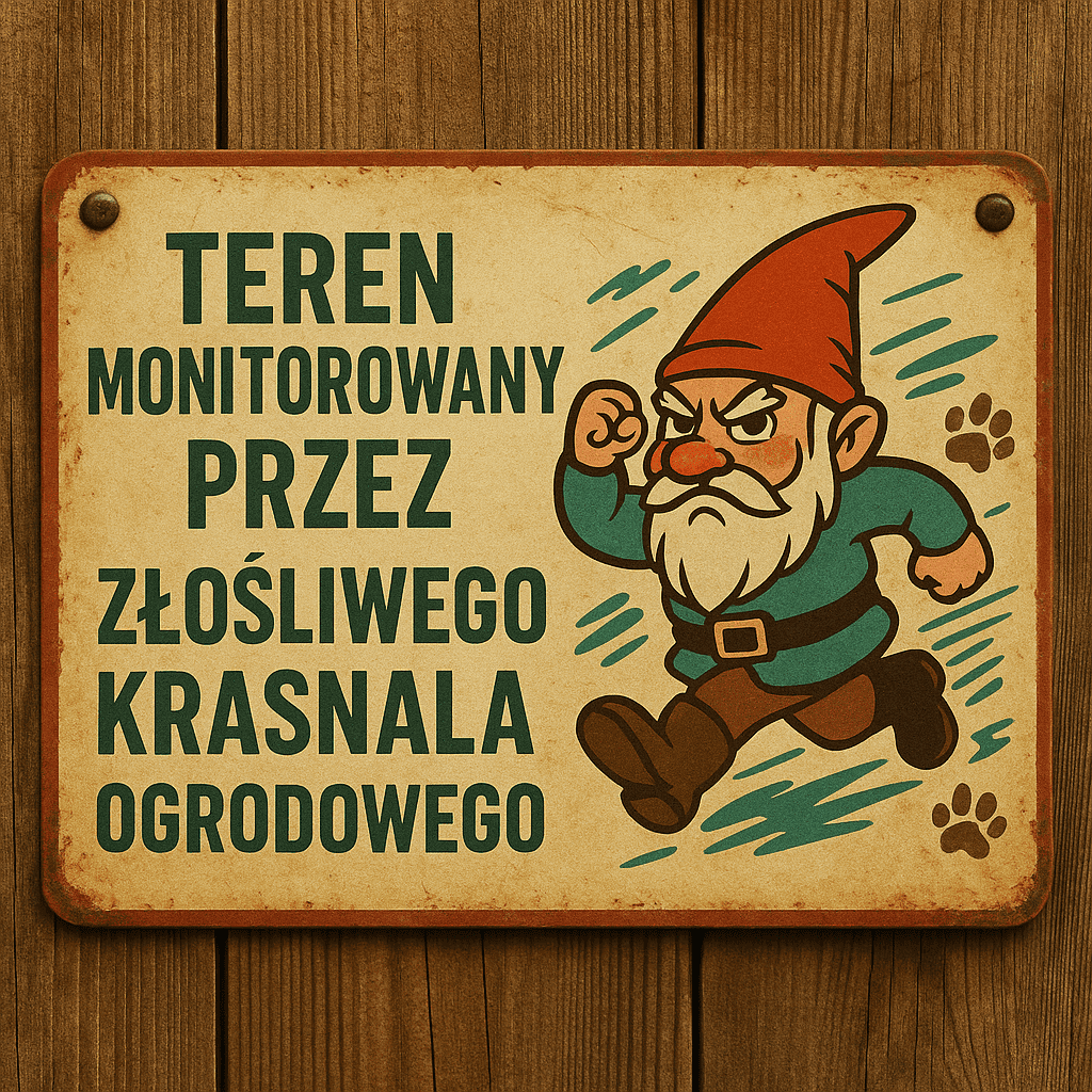 Śmieszna tabliczka na bramę