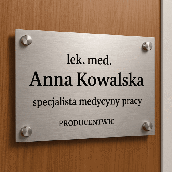 Tabliczka na drzwi gabinetu