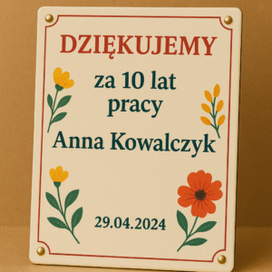 Tabliczki z podziękowaniami