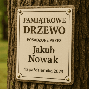 Tabliczka na drzewo