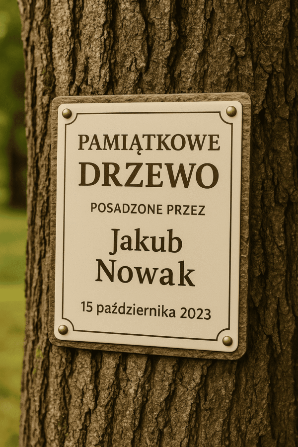 Tabliczka na drzewo