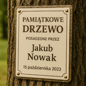 Tabliczka na drzewo
