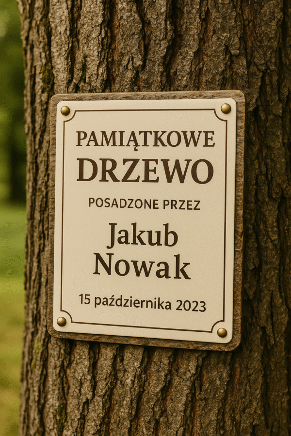 Tabliczka na drzewo
