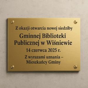 Tabliczka pamiątkowa grawerowana