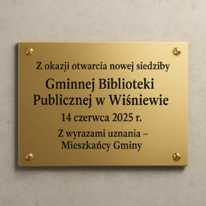 Tabliczka pamiątkowa grawerowana