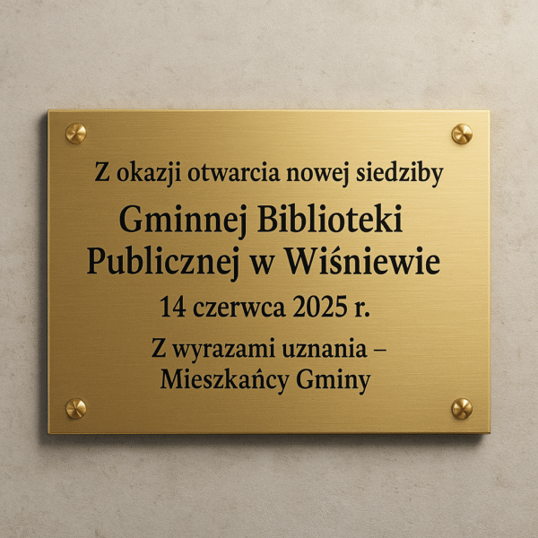Tabliczka pamiątkowa grawerowana