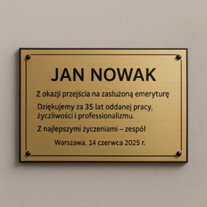 Tabliczka dla emeryta