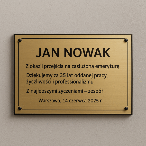 Tabliczka dla emeryta
