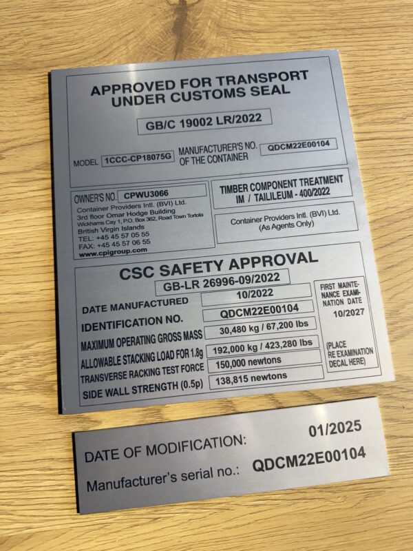 Tabliczka na kontener Zagrawerowni Tabliczka na kontener Zagrawerowni